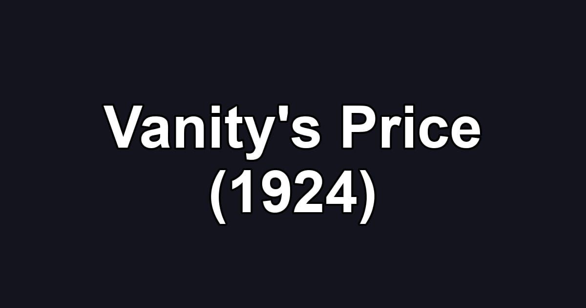 Vanity's Price (1924)