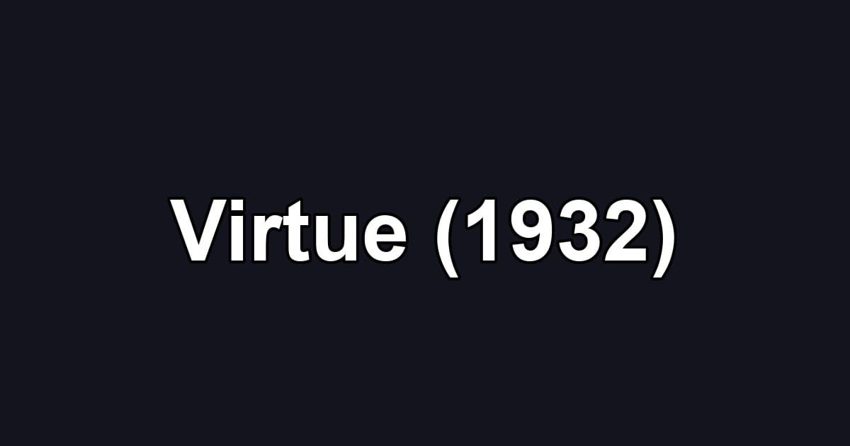 Virtue (1932)