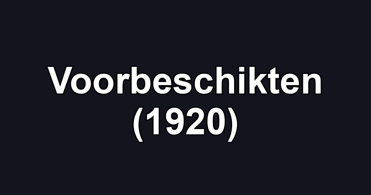 Voorbeschikten (1920)