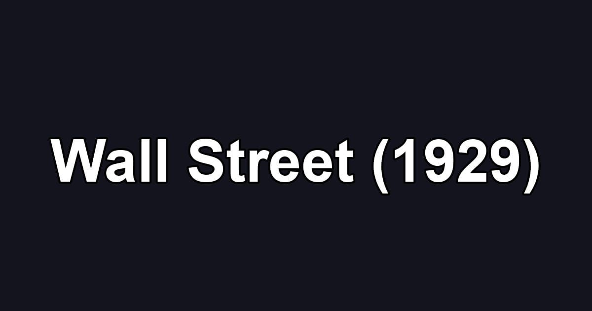Wall Street (1929)