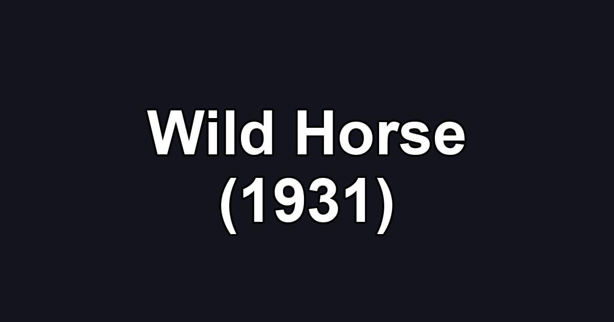 Wild Horse (1931)