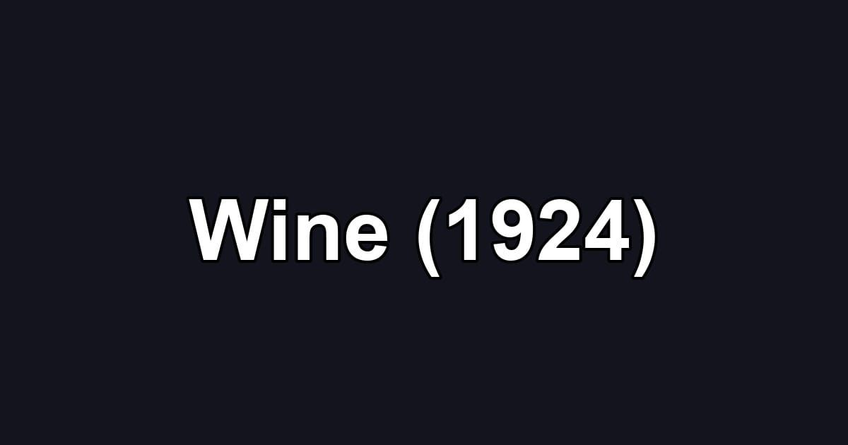 Wine (1924)