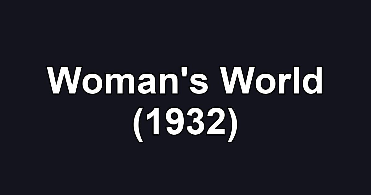 Woman's World (1932)