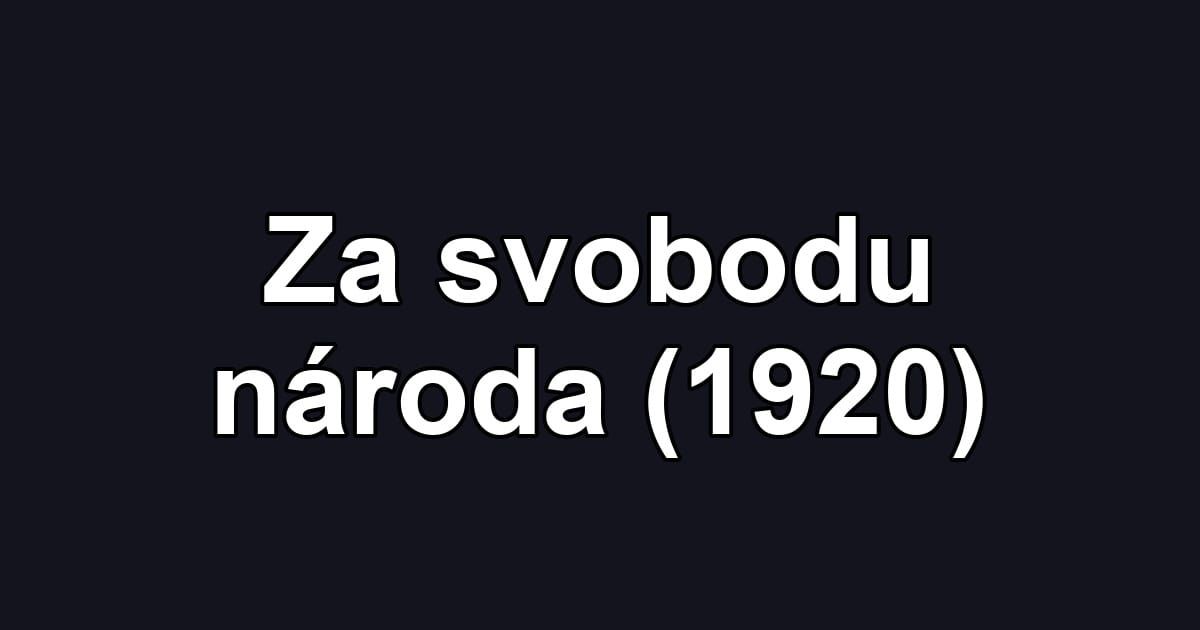 Za svobodu národa (1920)