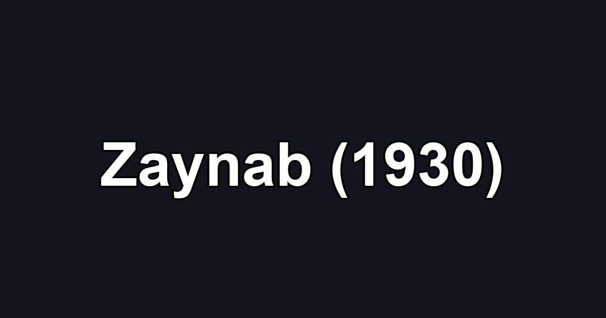Zaynab (1930)