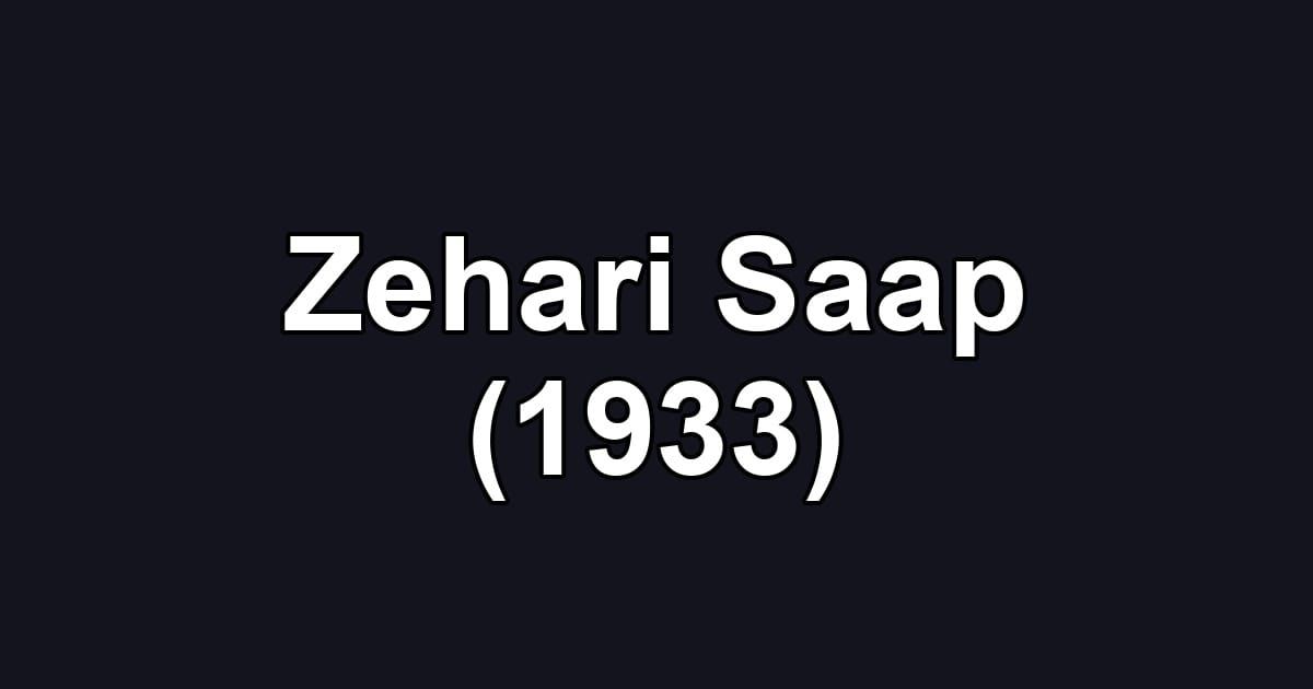 Zehari Saap (1933)