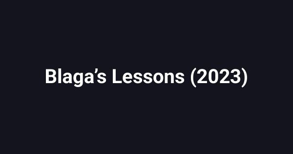 Blaga’s Lessons (2023)