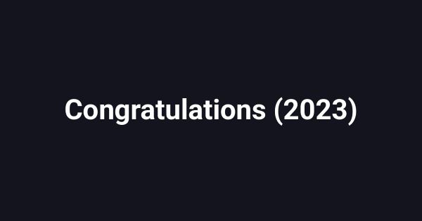 Congratulations (2023)