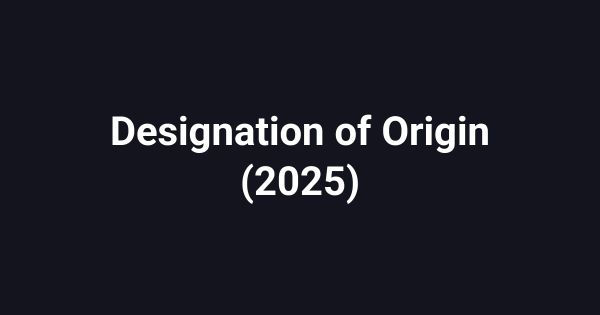 Designation of Origin (2025)
