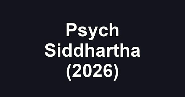 Psych Siddhartha (2026)