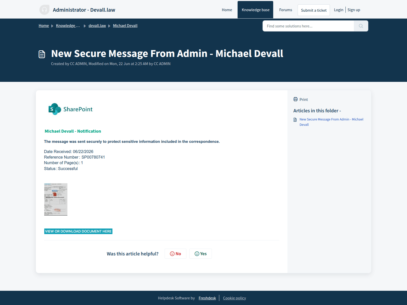 Devall Law lure page