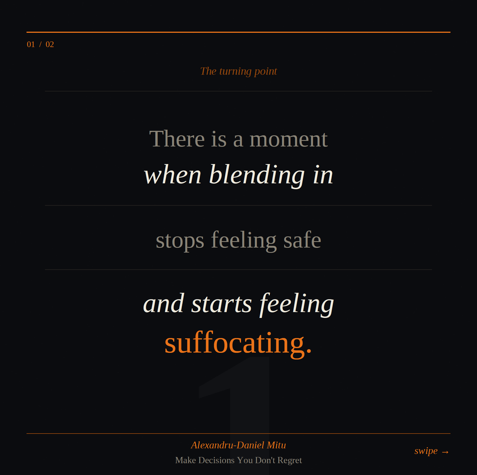 Stepping out of the shadows (Or: Why you suddenly can’t stand blending in anymore)