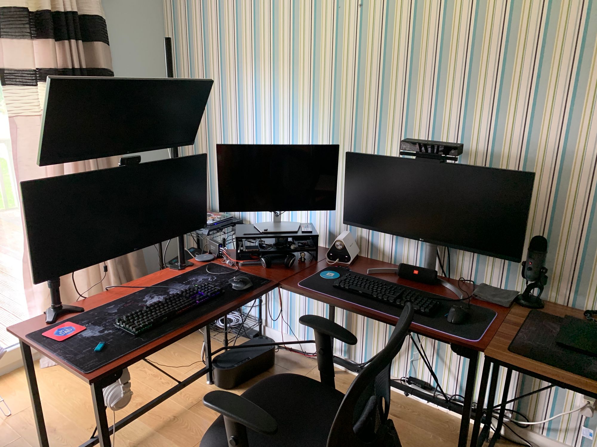 Setup in the dinning room (my former "office")