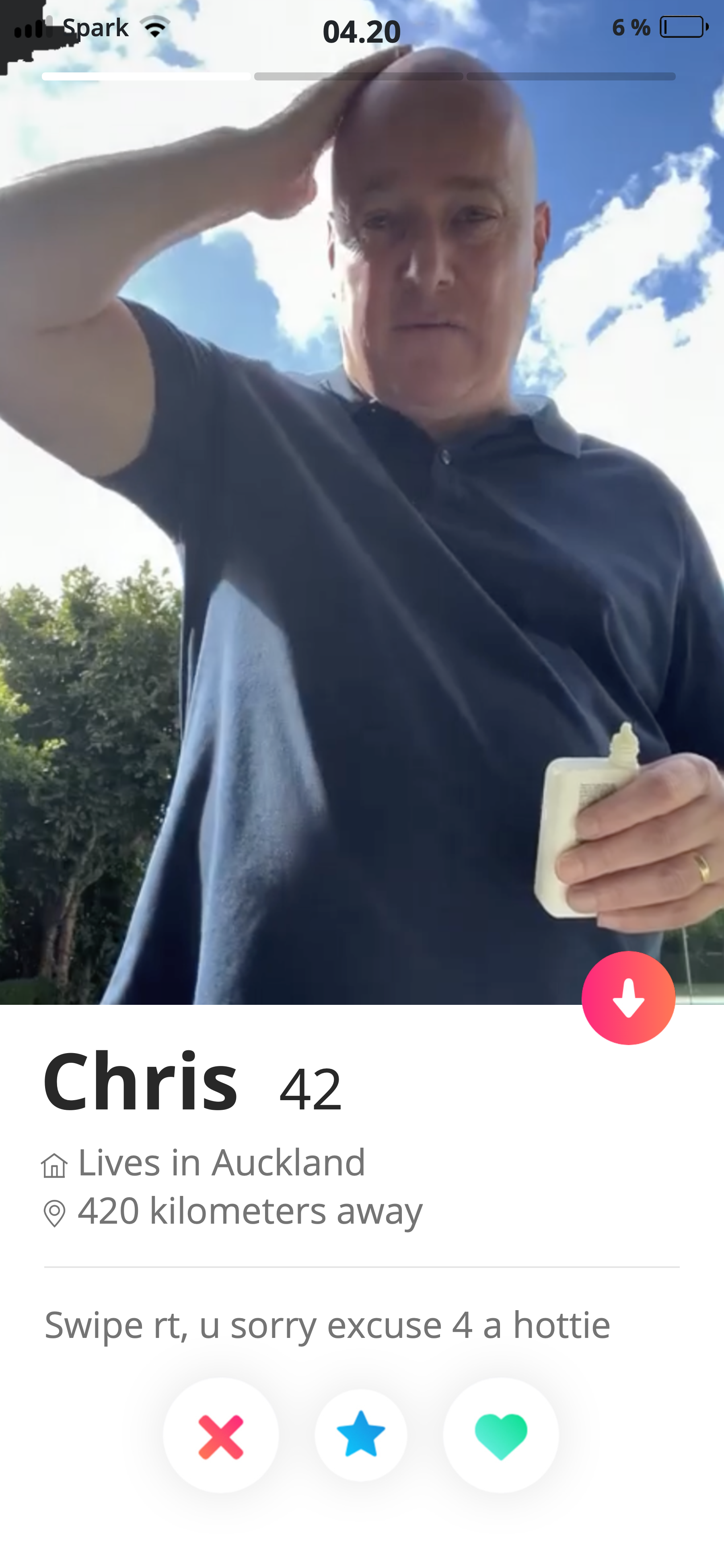 Swipe right, you sorry excuse for a hottie