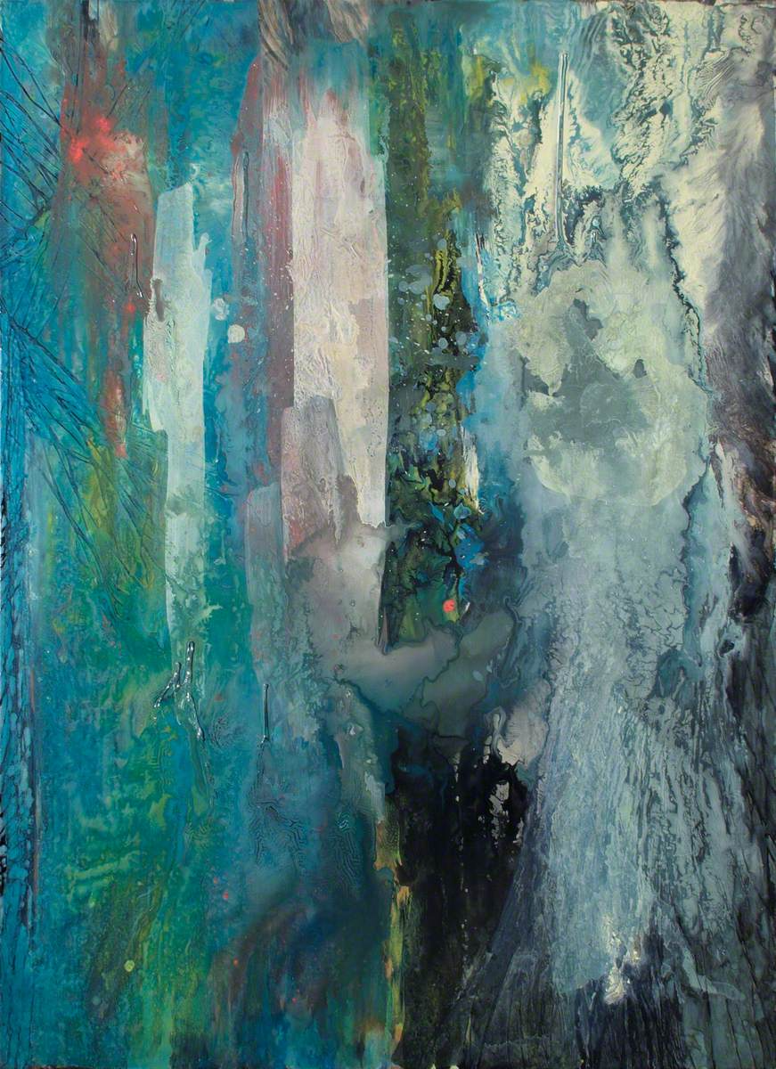 Abstract with Red Spot, by Ed Grey - near medical school library and outpatient ward