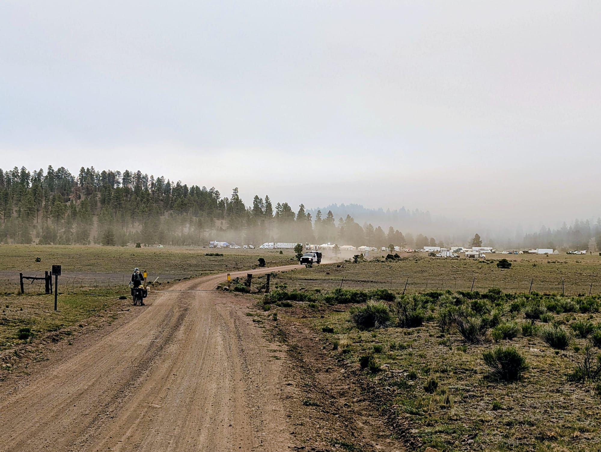 Days 5 - 7/ 151 miles.                 Silver City to Pie Town            Stifling desert heat past majestic pines then desolate sandy brushland and wildfire