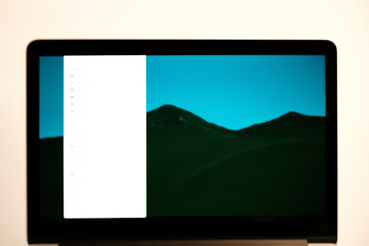 a laptop screen displaying a list of relevant keywords next to a stock photo