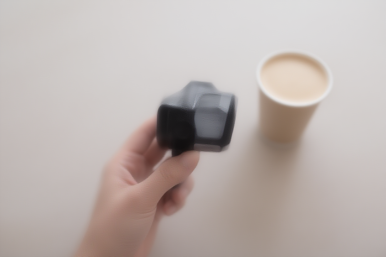 Tampilan dekat tangan memegang tablet digital ramping yang menampilkan aplikasi kalender sebelah cangkir kopi di atas meja marmer c