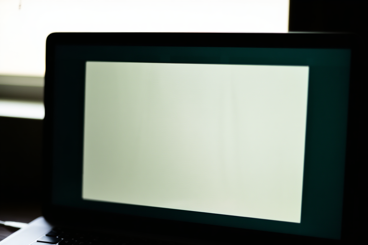 una pantalla de portátil que muestra una hoja de cálculo de palabras clave de fotos de stock con celdas resaltadas indicando errores, luz natural suave