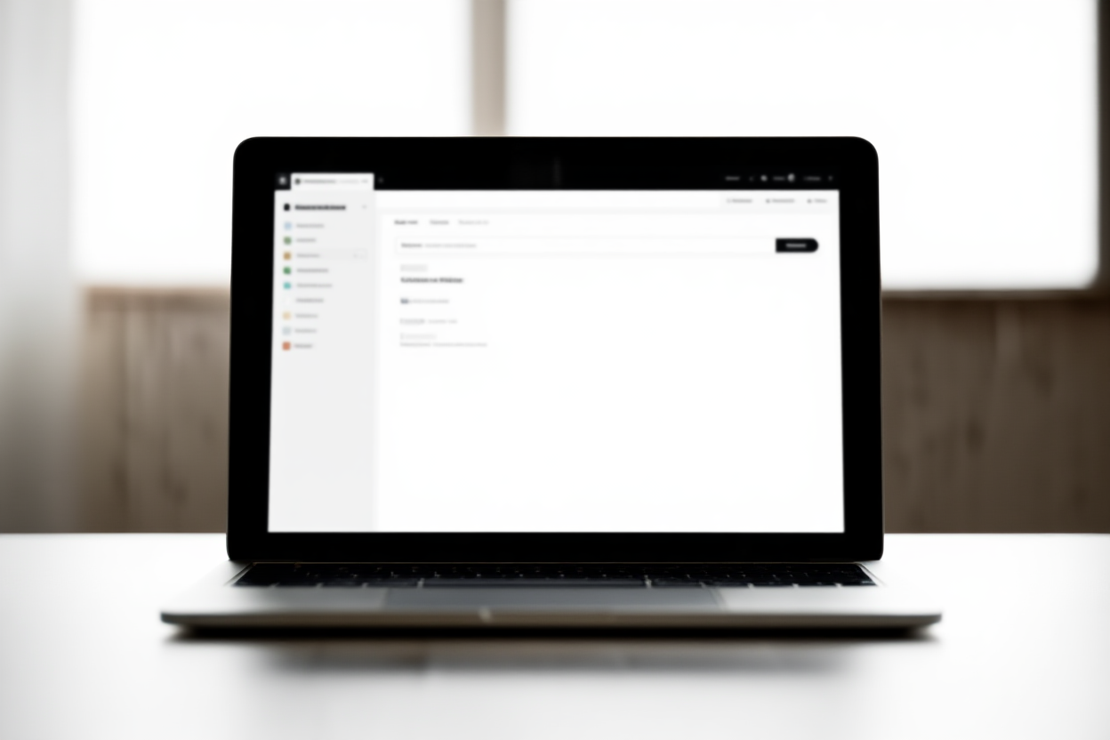 A modern laptop displaying a clean analytics dashboard with soft natural lighting