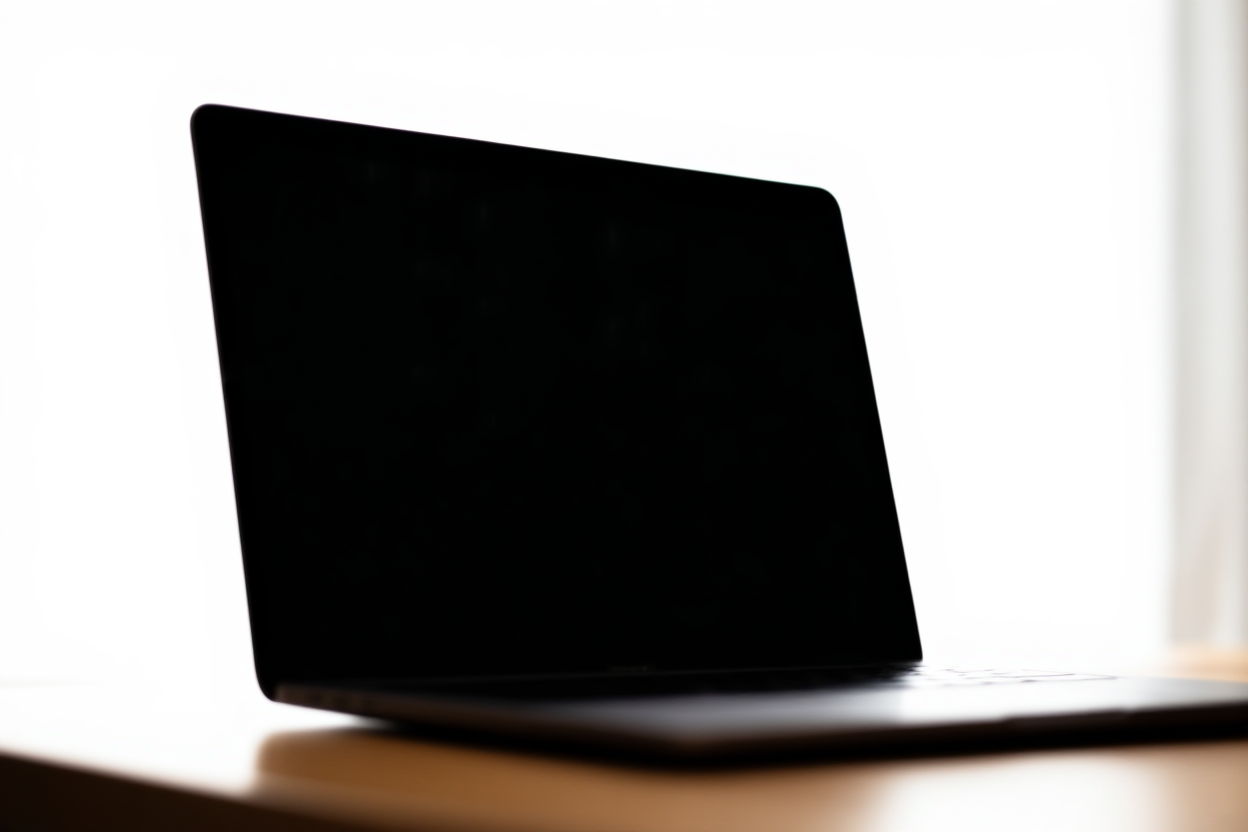 ein moderner Laptop auf einem Holztisch, der mehrere Upload-Fortschrittsbalken von Agenturen anzeigt, weiches Tageslicht, breites Landschaftsfoto