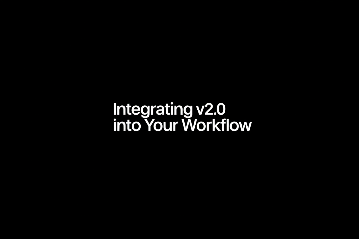 a simple realistic photo representing Integrating  v2.0 into Your Workflow
