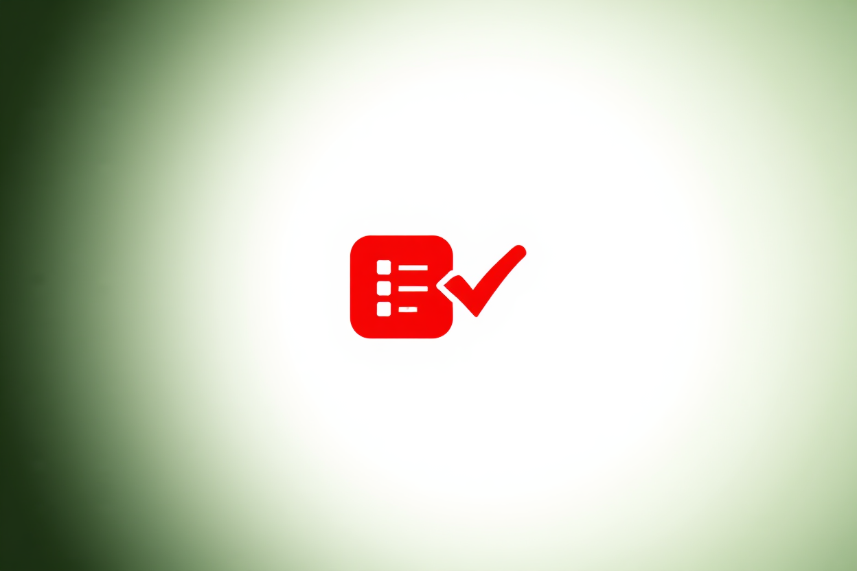 ikon peringatan merah di antarmuka digital di sebelah checklist yang melambangkan kesalahan umum