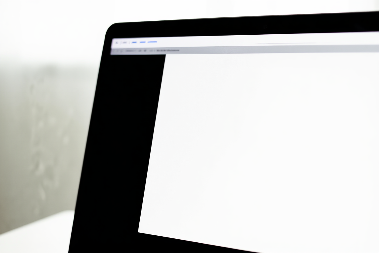 ein Laptop-Bildschirm, der ein sauberes Dokument-Editor mit formatiertem Text und hervorgehobenen Schlüsselwörtern zeigt, minimalistisches Arbeitsplatzdesign