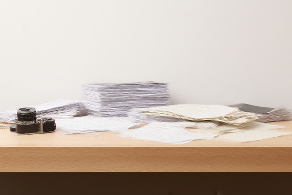 Un photographe professionnel dans un studio lumineux tenant une photo imprimée tout en examinant les notes de métadonnées sur un presse-papiers
