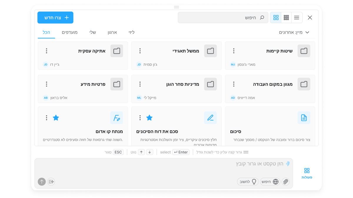 פאנל Preset חדש בליזי