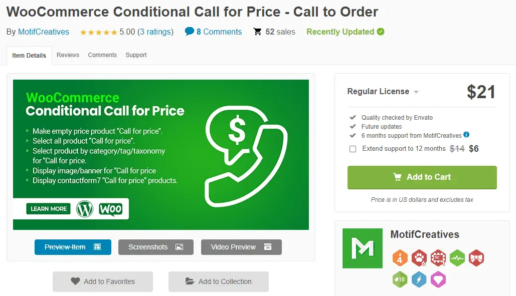 WooCommerce Call for Price