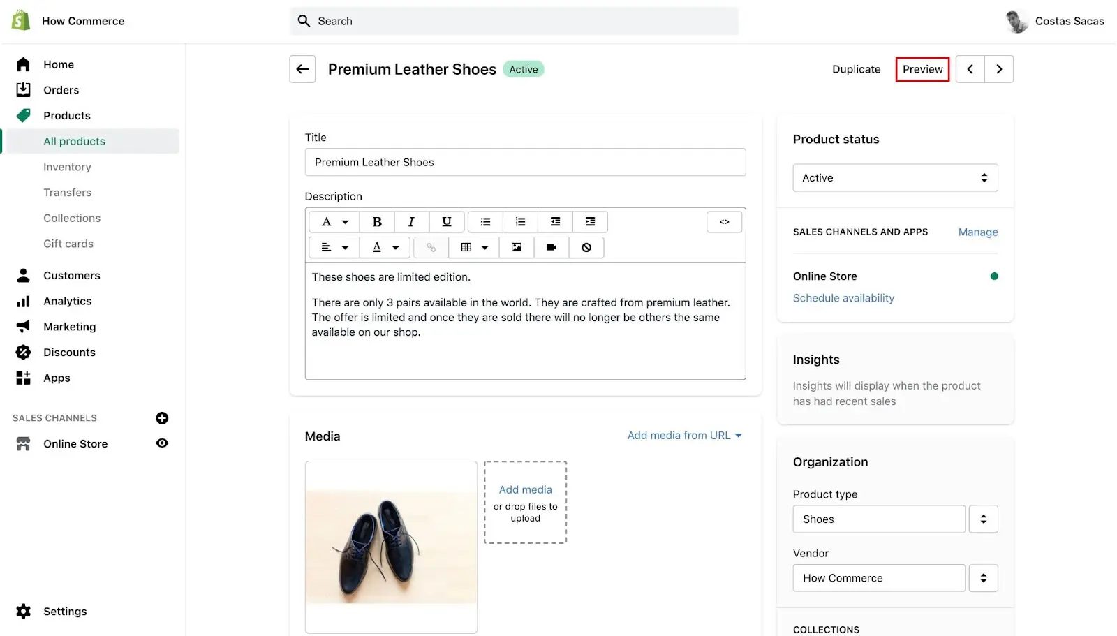 compare at price Shopify