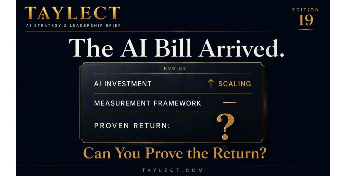 The AI Bill Arrived. Can You Prove the Return?