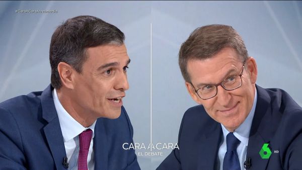 Sánchez y Feijóo en el cara a cara previo al 23J