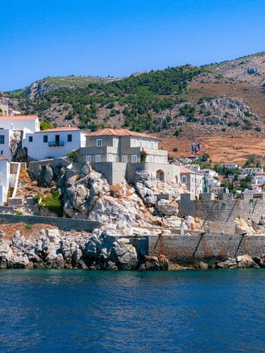 Whitewashed buildings on a Greek island, the origin of mastic gum