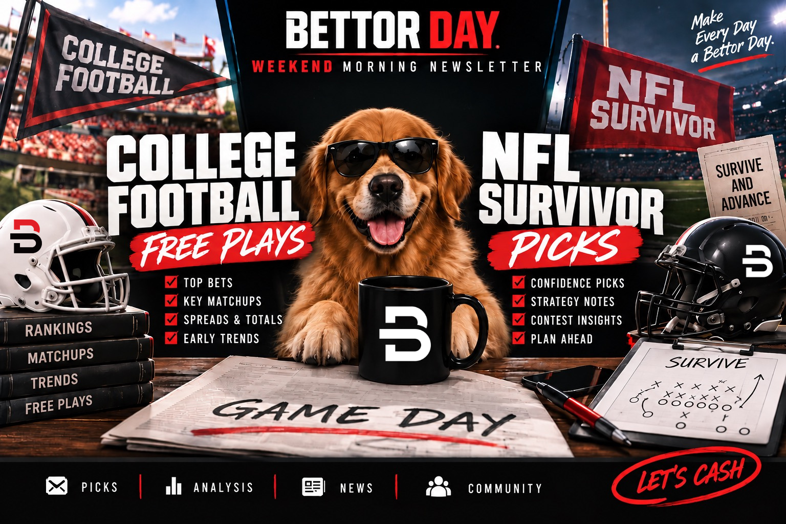 CFB Week 2 Free Plays & NFL Survivor Week 1