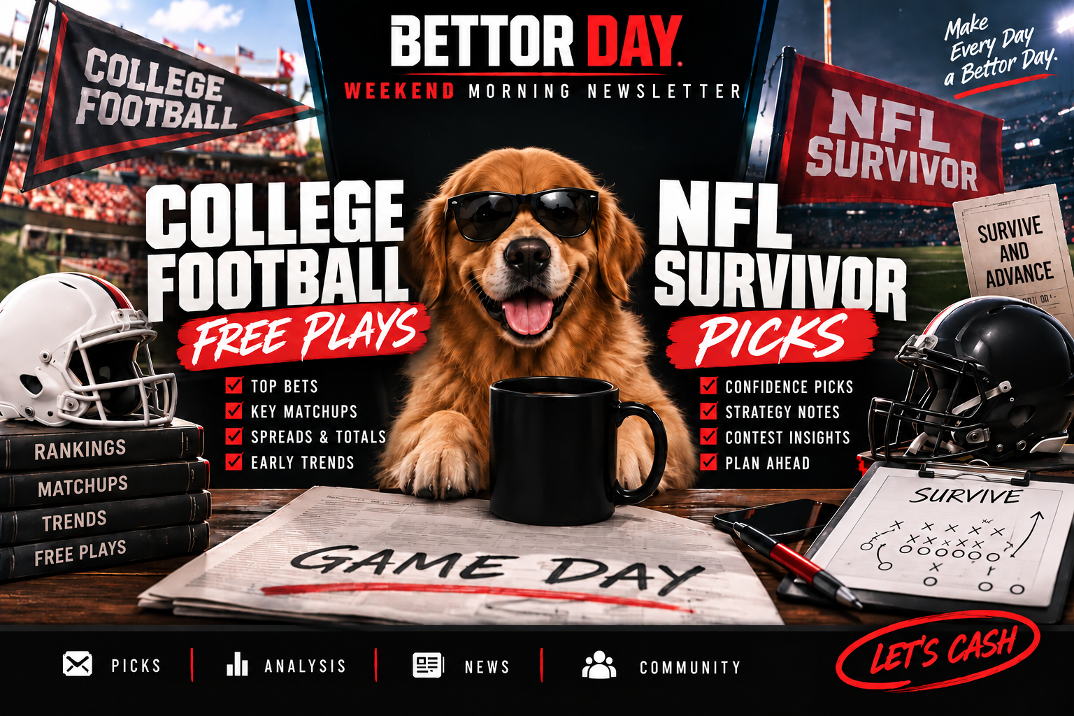 CFB Week 3 Free Plays & NFL Survivor Week 2