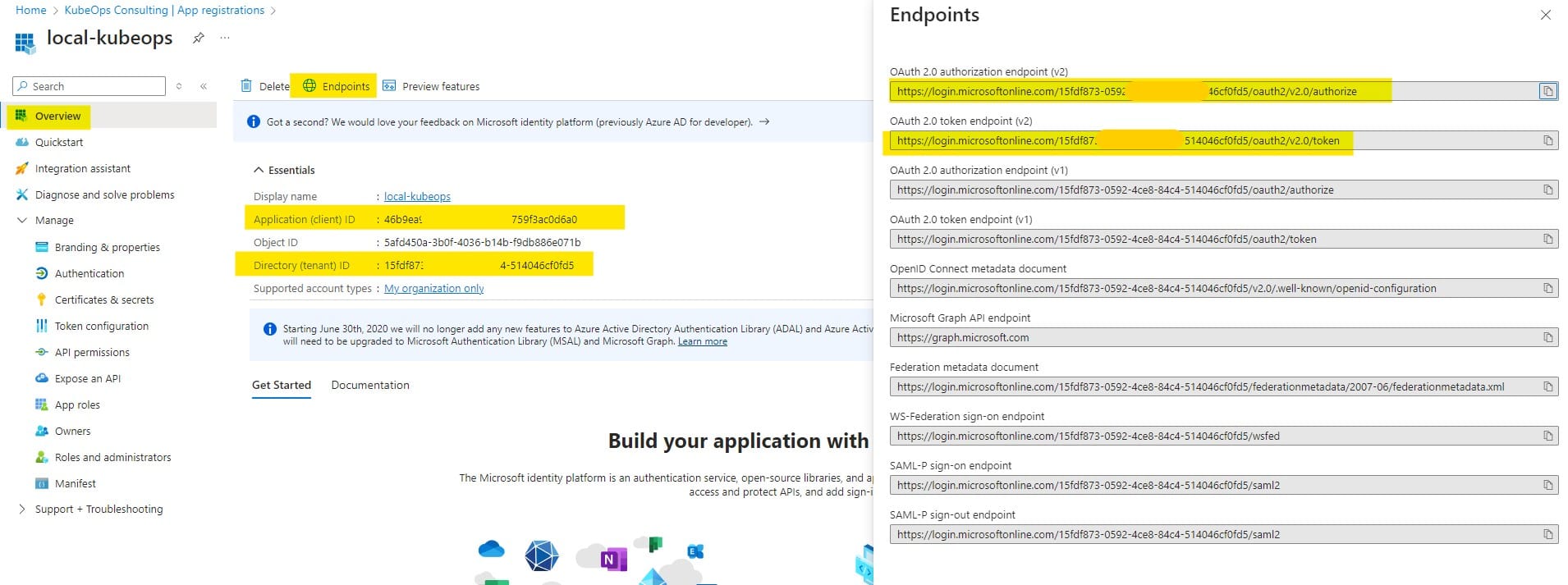 Azure AD authentication redirect URI configuration for Grafana