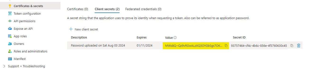 Azure AD API permissions configuration for Grafana user profile access