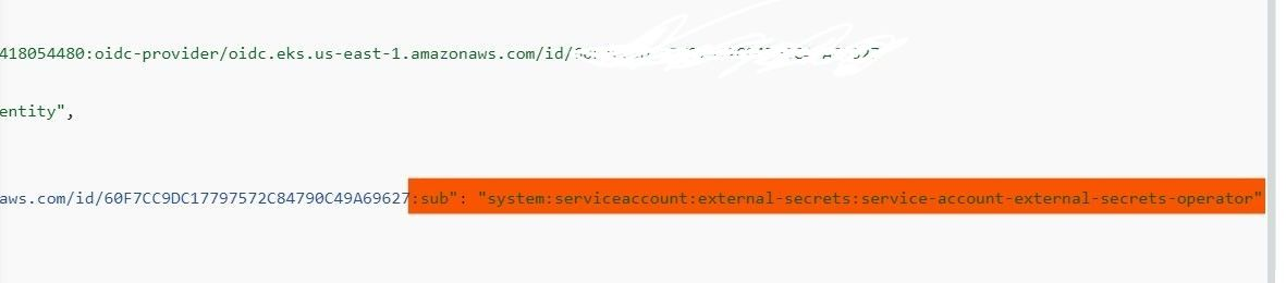Updated IAM trust policy scoped to external-secrets namespace and service account