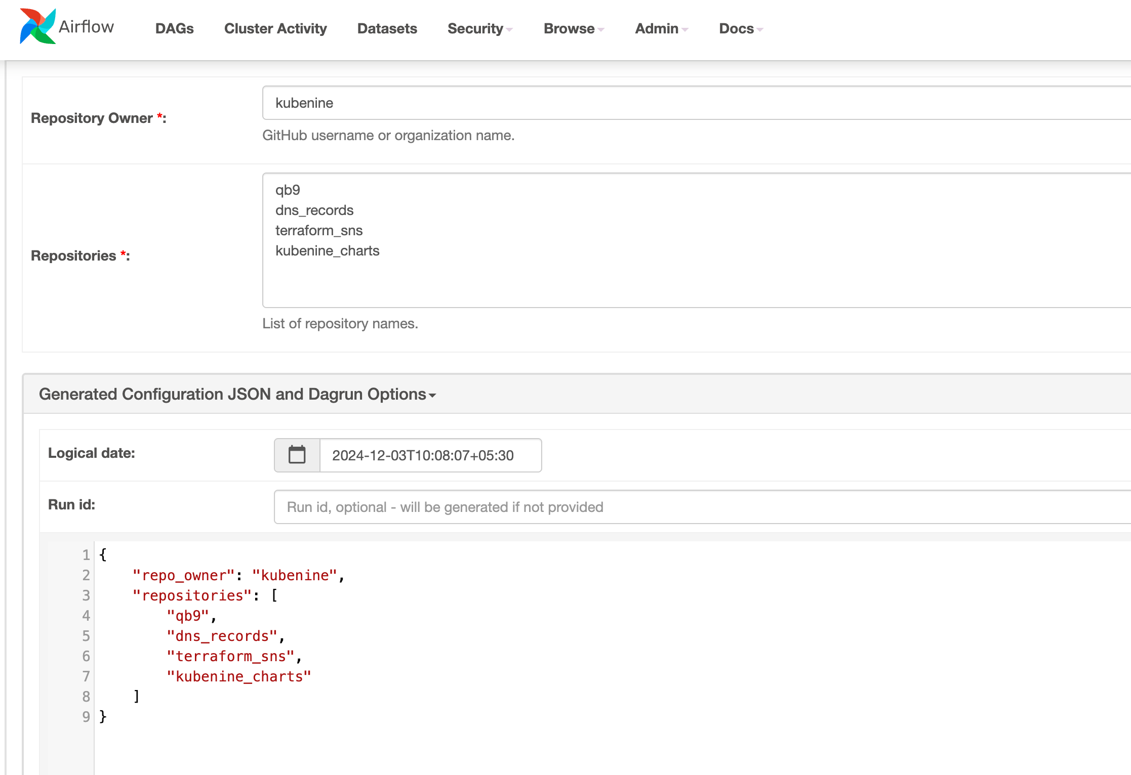 Apache Airflow DAG visualization for DevOps workflow automation