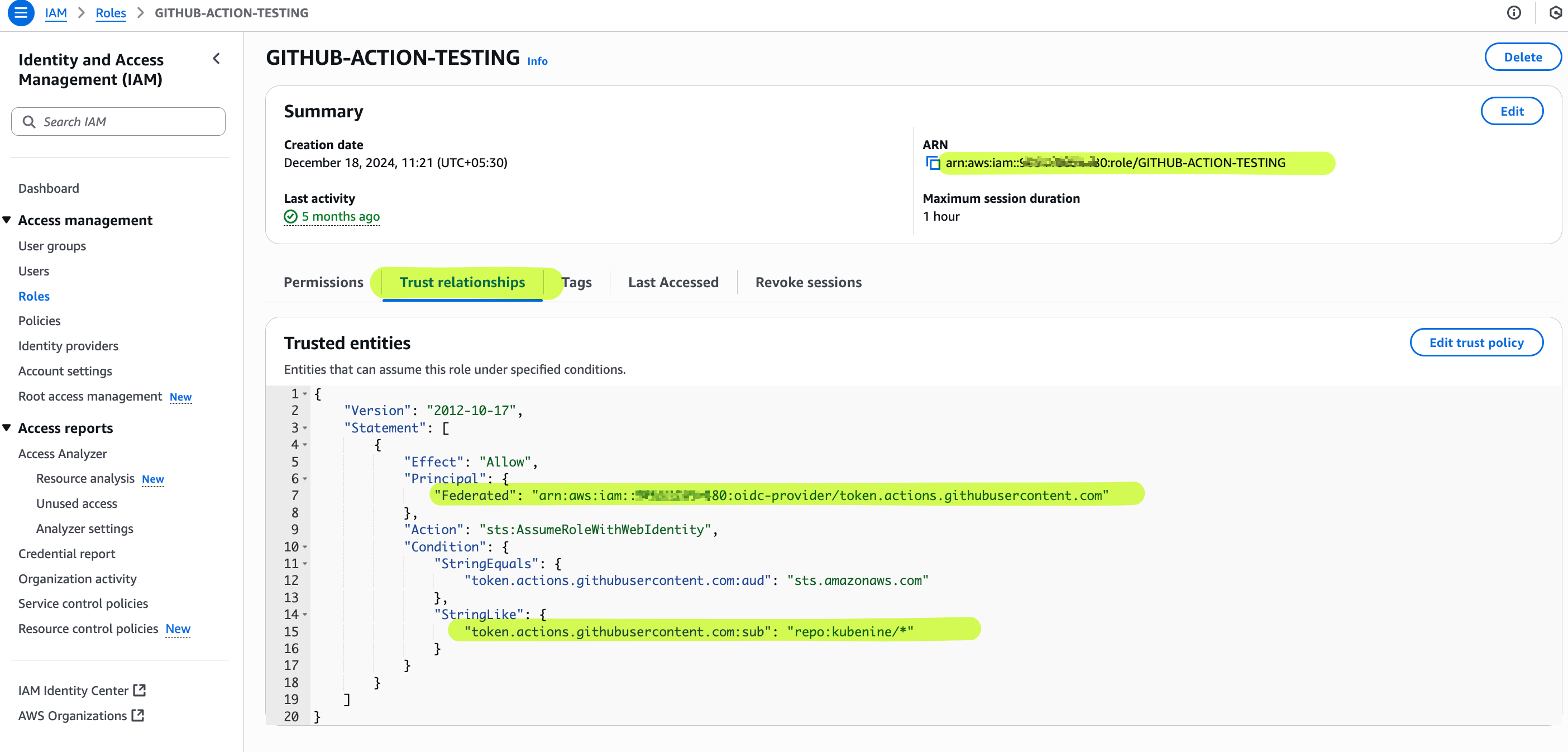 Diagram of GitHub Actions OIDC authentication flow with AWS IAM roles