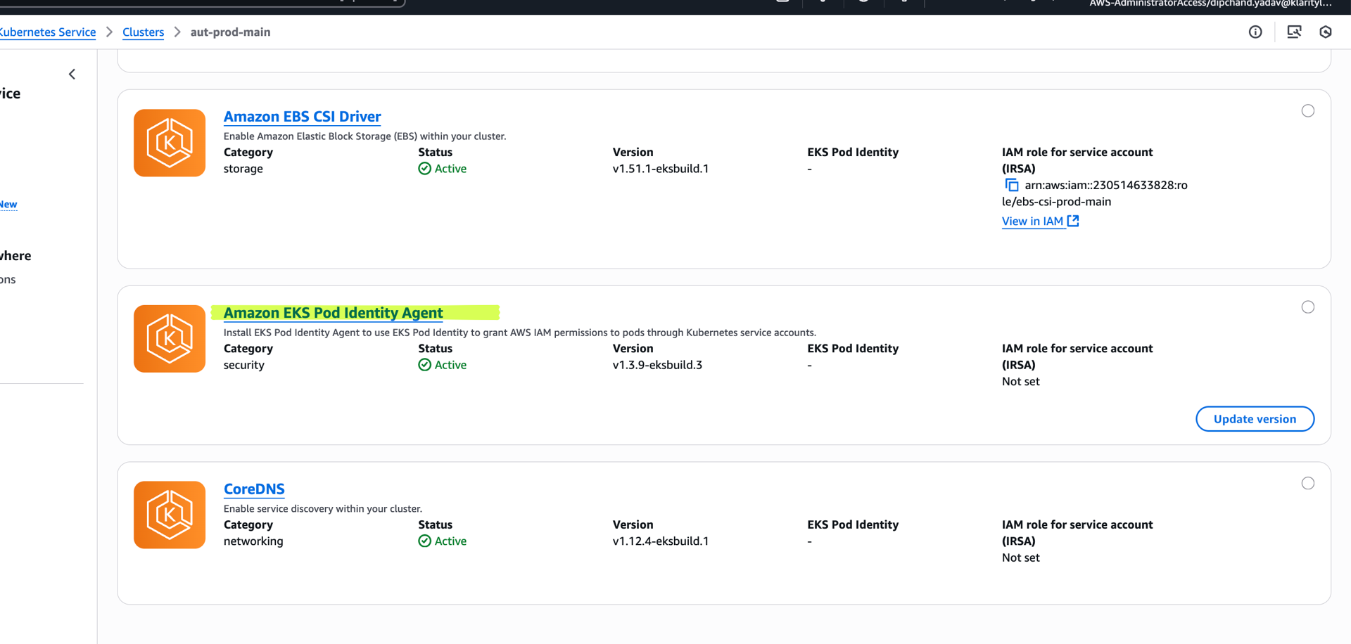 EKS Pod Identity architecture overview showing Pod Identity Agent and credential injection workflow