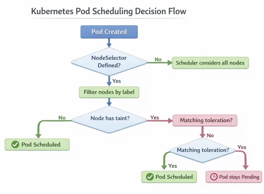 Deployment manifest with nodeSelector and tolerations for scheduling pods to specific environment node pools