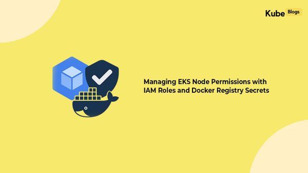 EKS IAM roles for nodes and Docker config secrets architecture diagram