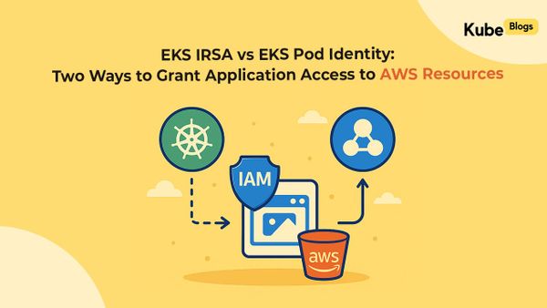 Comparison diagram of EKS IRSA vs EKS Pod Identity for secure AWS access from Kubernetes pods
