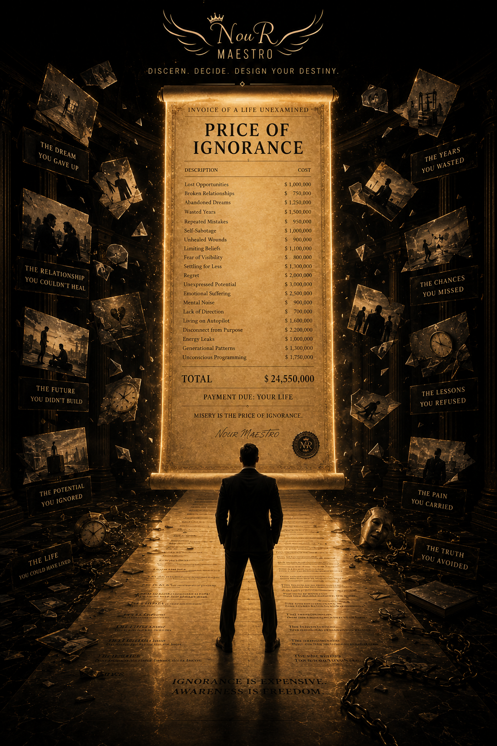 " Misery                                       is the price  of ignorance."