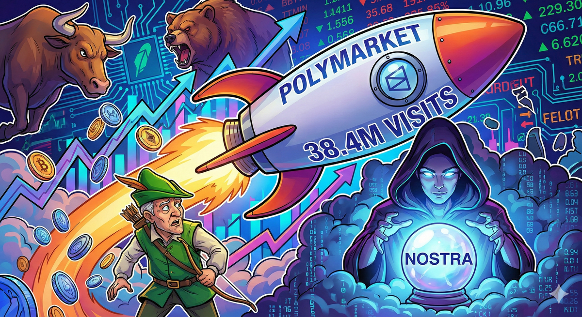 "로빈후드 턱밑 추격"... 폴리마켓, 1월 방문자 3,840만 명 '기염'