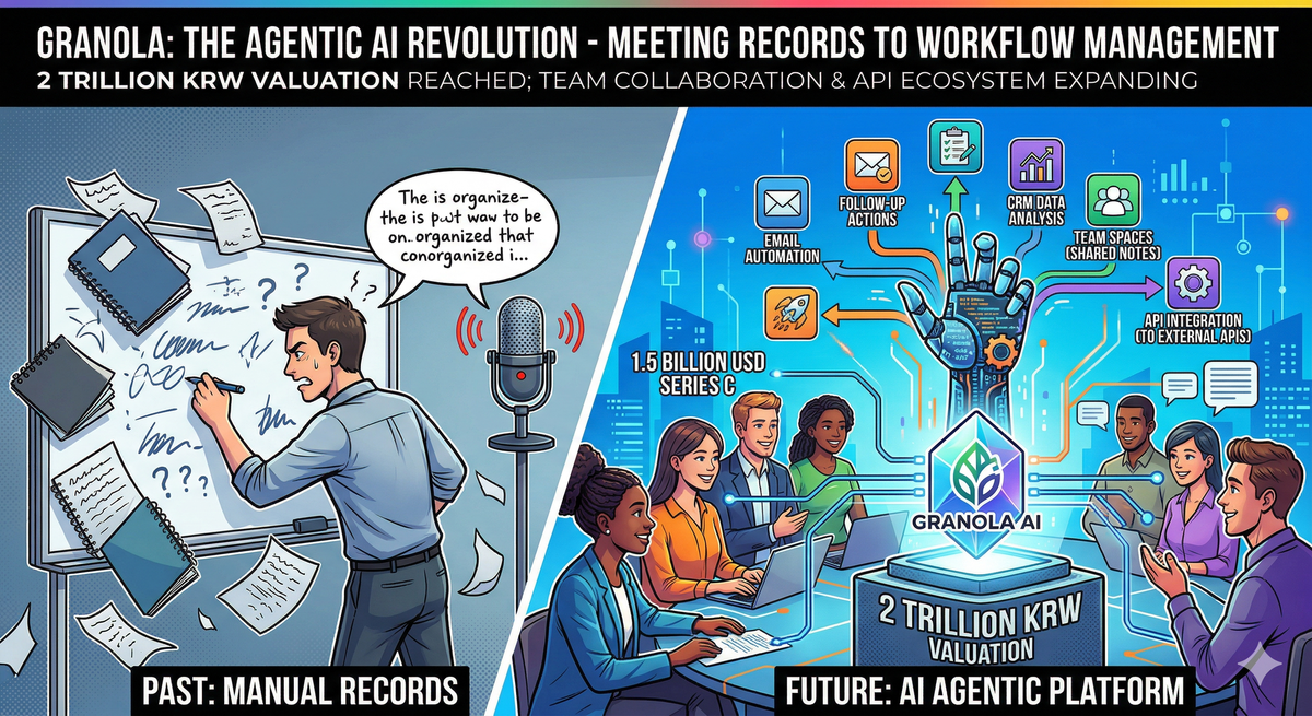 단순 기록자에서 '대체 불가능한 동료'로... 그래놀라가 쏜 에이전트 AI의 서막,기업가치 2조 돌파!