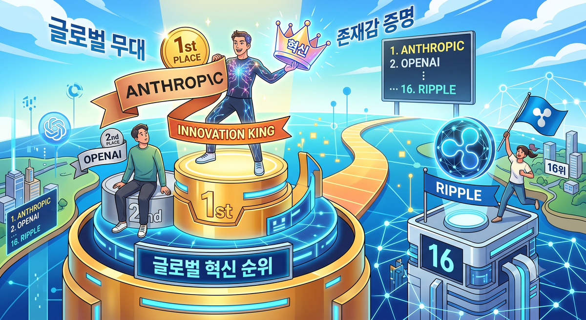 앤트로픽, 오픈AI 꺾고 '혁신 왕좌' 등극…리플도 16위로 글로벌 존재감 증명